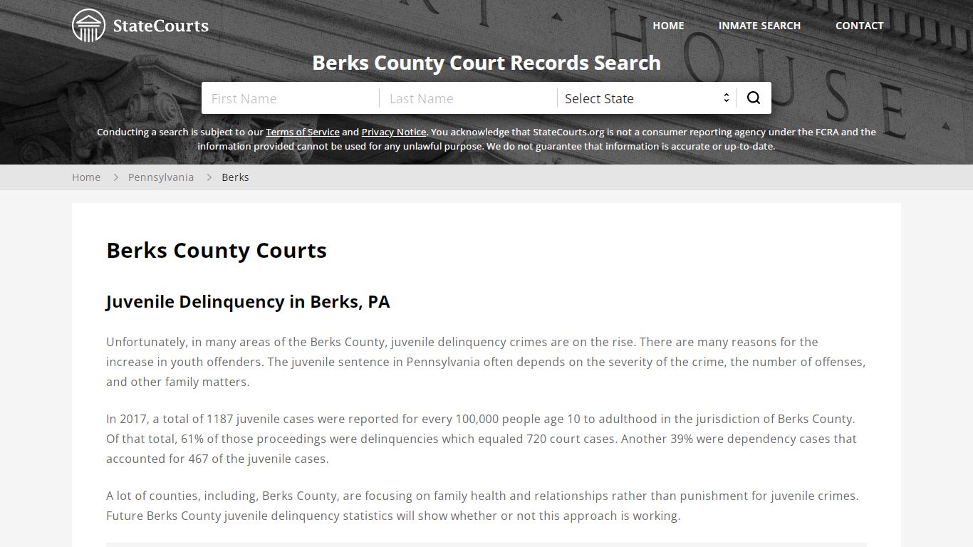 Berks County, PA Courts - Records & Cases - StateCourts