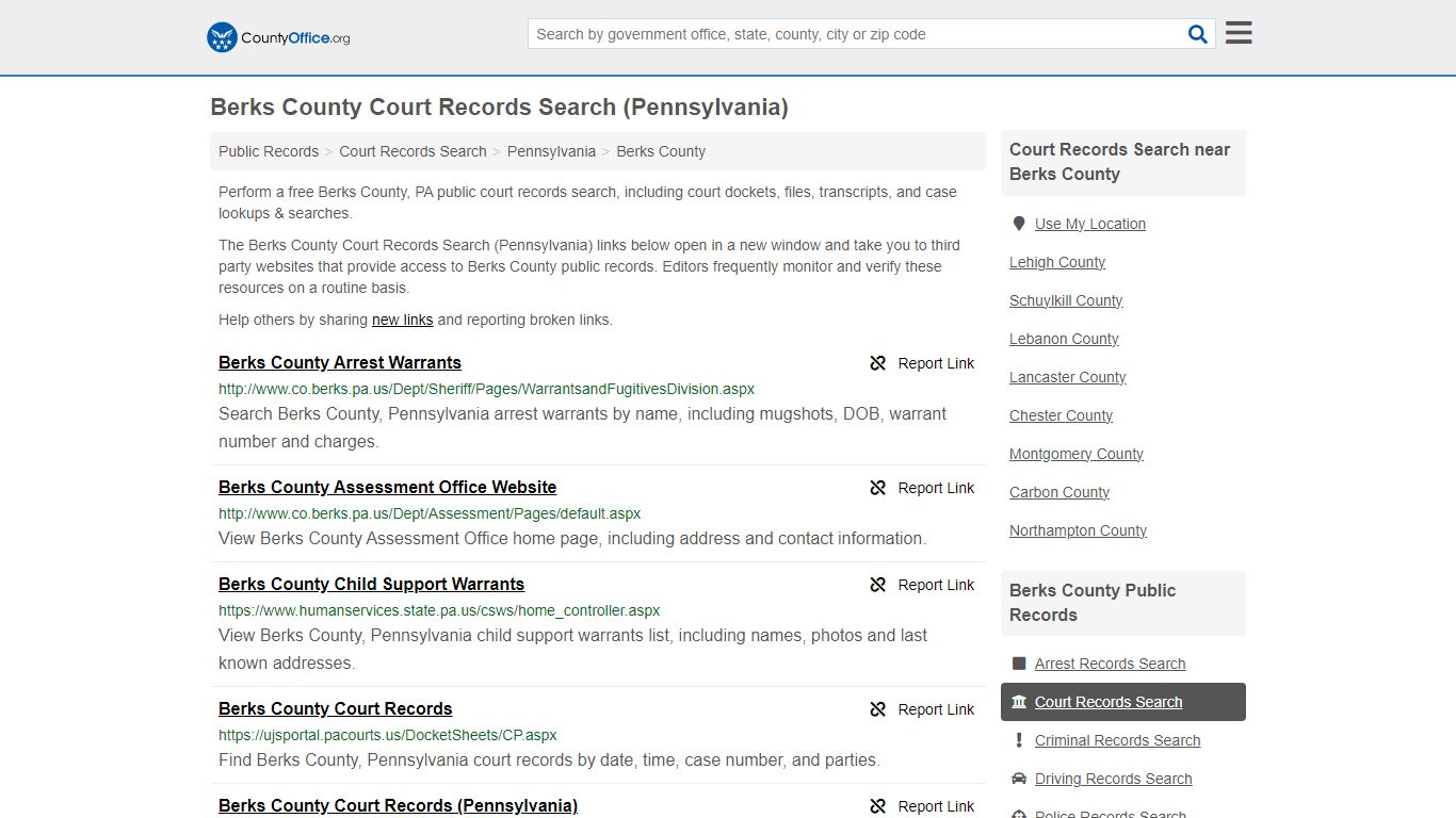 Berks County Court Records Search (Pennsylvania) - County Office